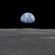 A view of Earth from the Moon.
